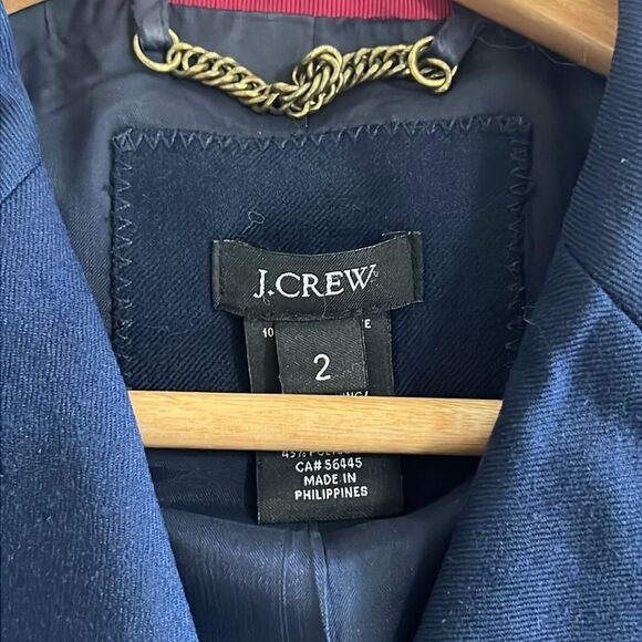 J. Crew Women's Wool Blazer Double Breasted Preppy Size 2 Navy Blue Old Money - Picture 7 of 7